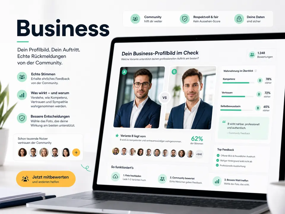 Professionelles Profilbild im Business-Feedback