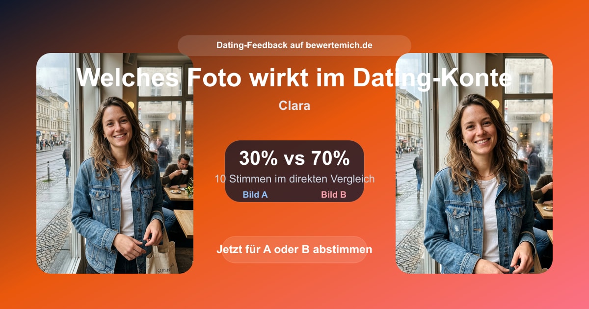 Share- oder Vergleichskarte für Dating Foto Frauen