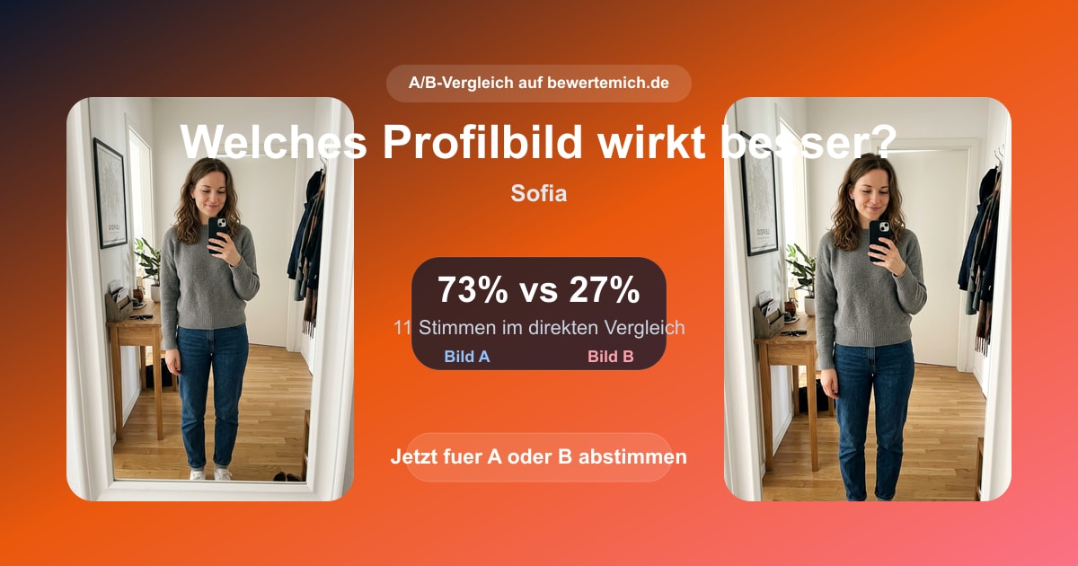 Share- oder Vergleichskarte fuer Bumble Profilbild Test